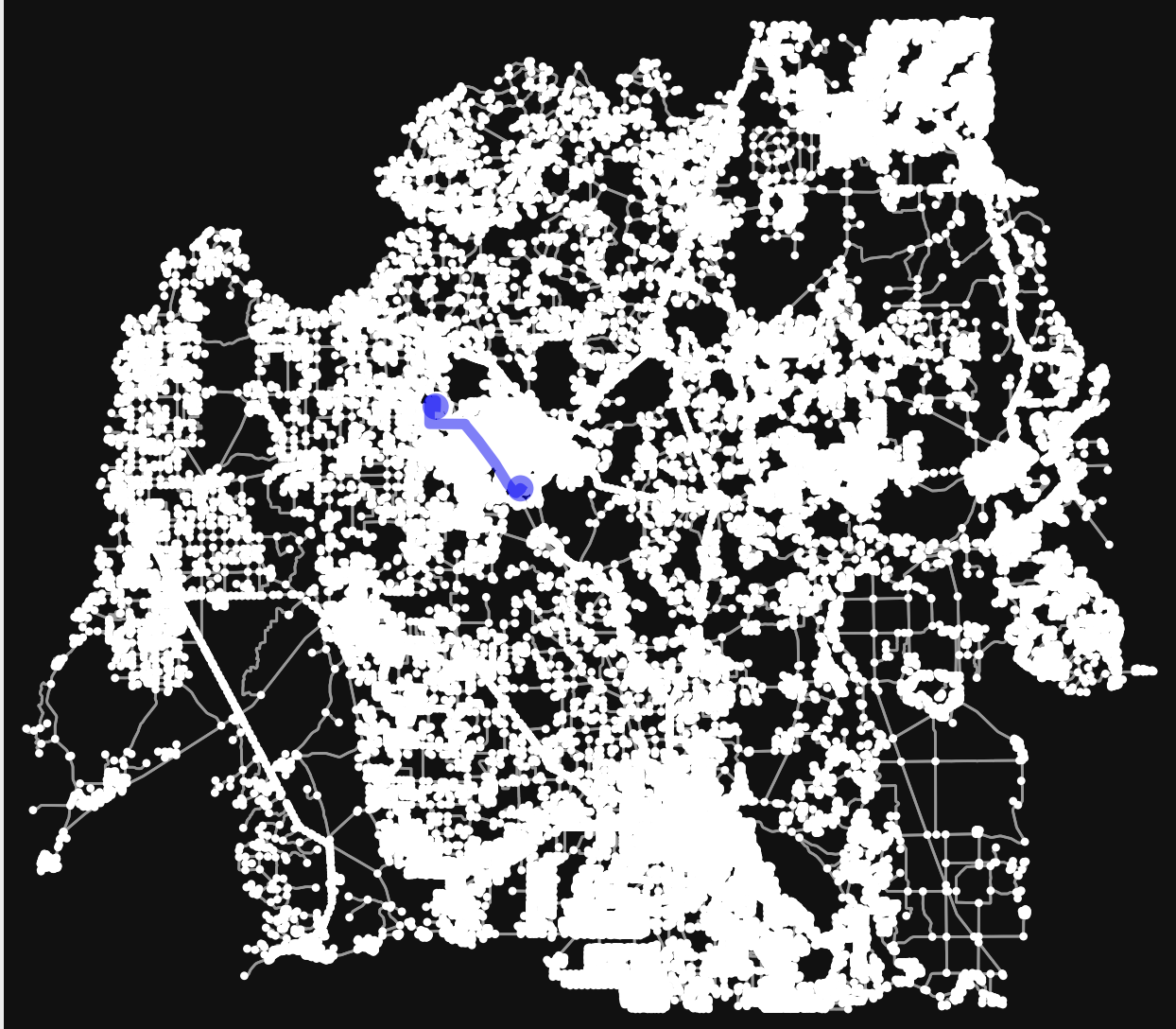 Shortest Path in Northeast Florida